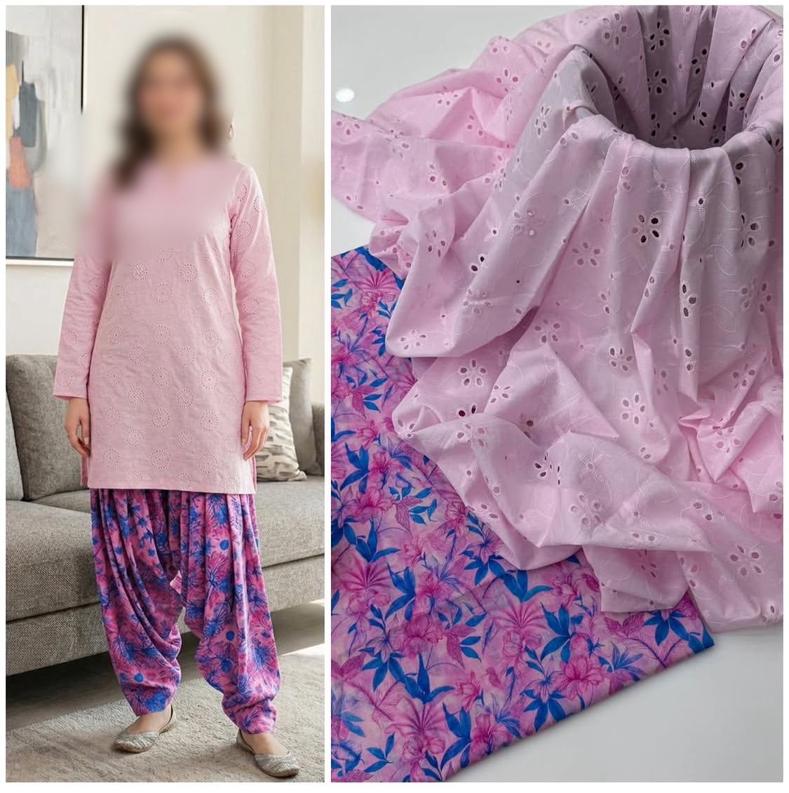 Chikankari Boring Work Pure Lawn 2-Piece Unstitched Suit