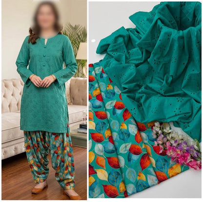 Chikankari Boring Work Pure Lawn 2-Piece Unstitched Suit