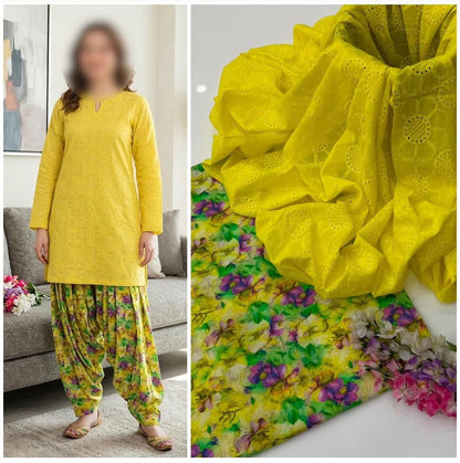 Chikankari Boring Work Pure Lawn 2-Piece Unstitched Suit